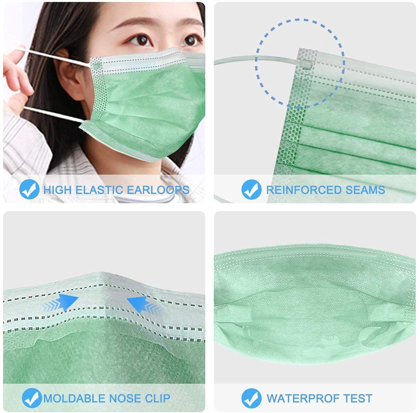 KGKR 3-Layer surgical Reusable Face Mask – Water Resistant Protection for Men, Women (Free Size, Multicolor)